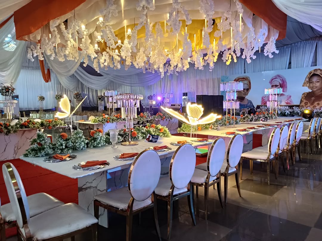 Decorated event dining scene