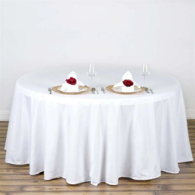 Round White Linens